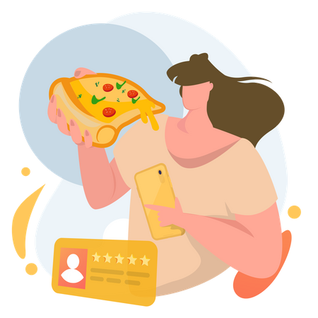 Reseñas de comida de pizza  Ilustración