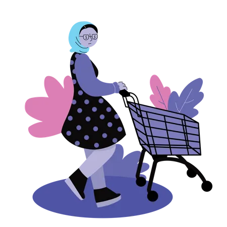 Mujer de compras durante la venta  Ilustración