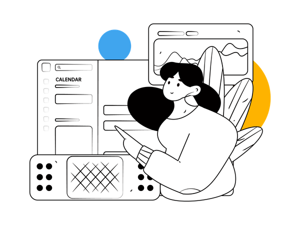 Horario de control de mujer de negocios  Illustration