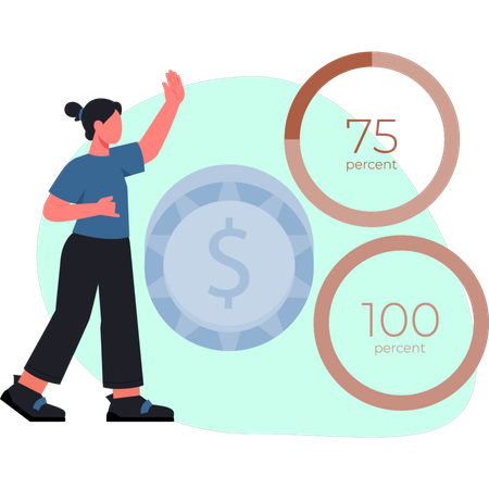 Mujer de negocios con buena calificación crediticia  Ilustración