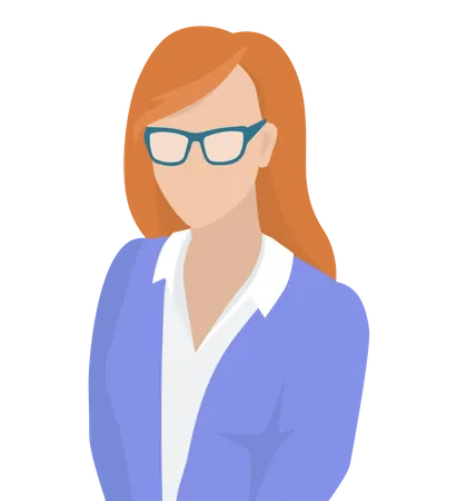 Mujer de negocios con pelo rojo con gafas  Ilustración
