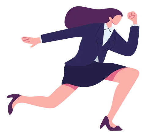 Mujer de negocios corriendo  Ilustración