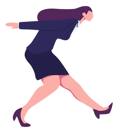 Mujer de negocios corriendo  Ilustración