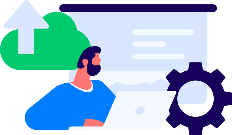 Mujer de negocios enviando correo electrónico  Ilustración