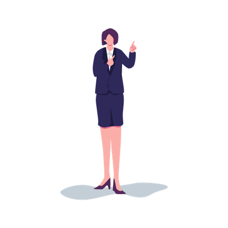 Mujer de negocios mostrando algo  Ilustración