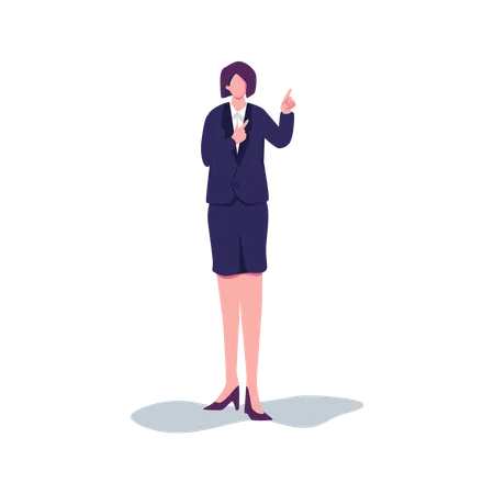 Mujer de negocios mostrando algo  Ilustración