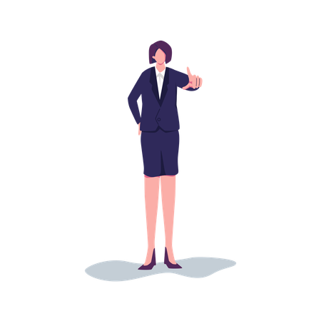 Mujer de negocios señalando con el dedo  Ilustración