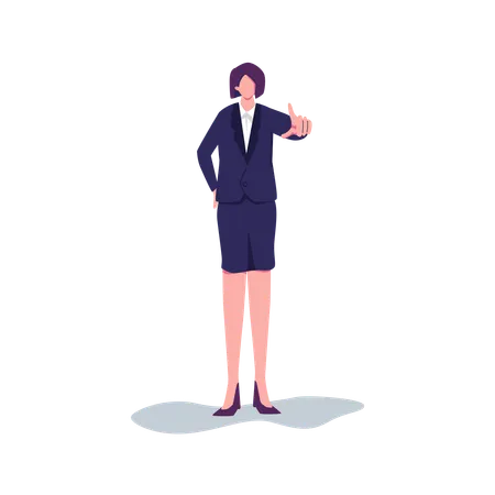 Mujer de negocios señalando con el dedo  Ilustración