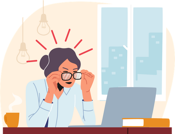 Mujer de negocios sobrecargada  Ilustración