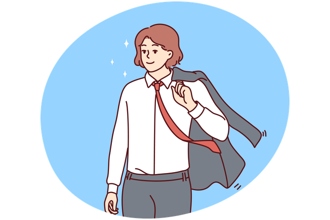 Mujer de negocios sonriente con traje  Ilustración