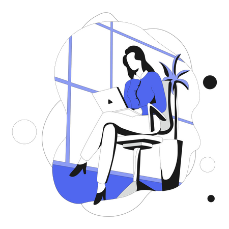 Mujer de negocios trabajando  Illustration