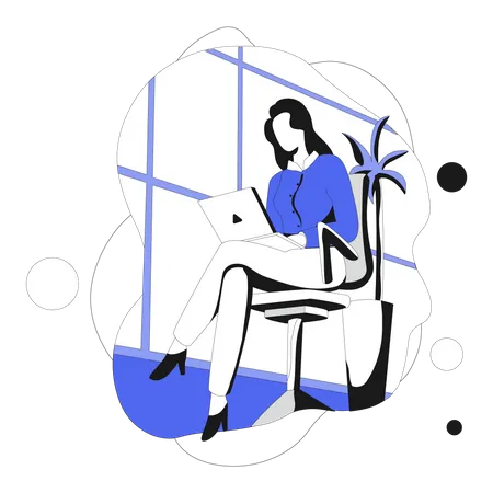 Mujer de negocios trabajando  Illustration