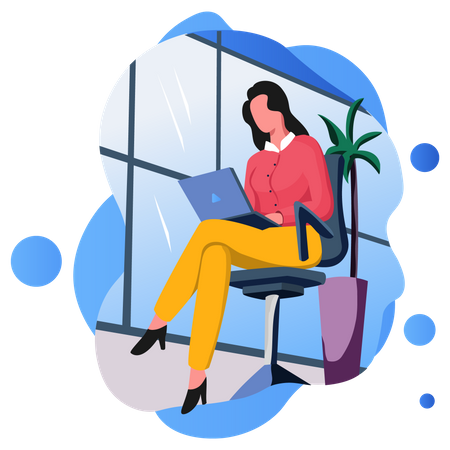 Mujer de negocios trabajando  Illustration