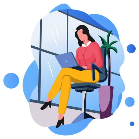 Mujer de negocios trabajando  Illustration