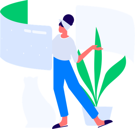 Mujer de negocios trabajando en la oficina  Ilustración