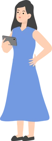 Mujer de negocios usando tableta  Ilustración