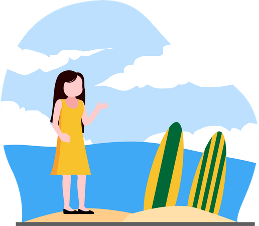 Mujer de vacaciones  Ilustración