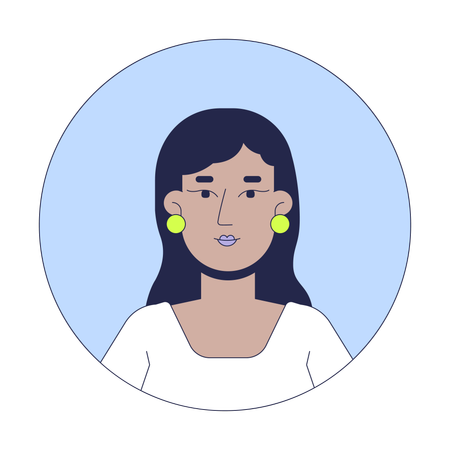 Mujer del sur de Asia con pendientes de perlas  Ilustración