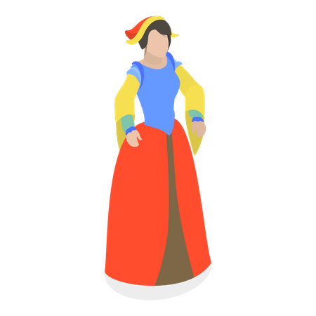 Mujer del tiempo del Renacimiento  Ilustración