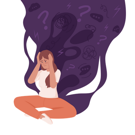 Mujer deprimida  Ilustración