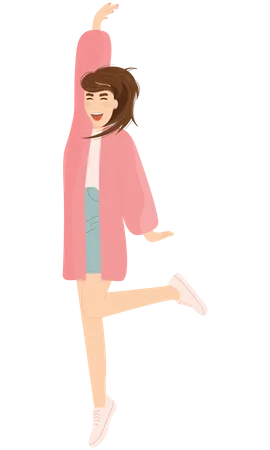 Mujer feliz celebrar  Illustration