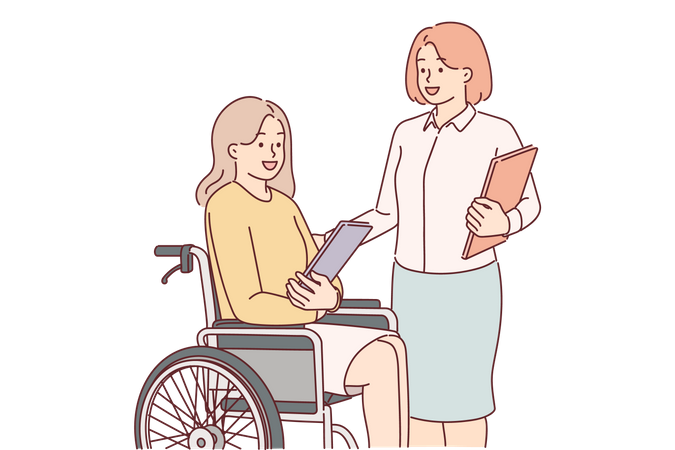 Mujer discapacitada consiguió trabajo  Ilustración