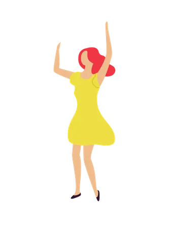 La mujer disfruta bailando  Illustration