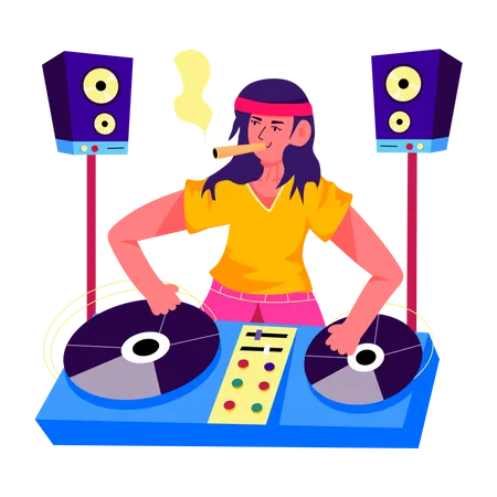 Dj femenina  Ilustración