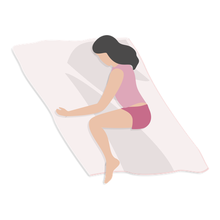 Mujer durmiendo posa  Ilustración