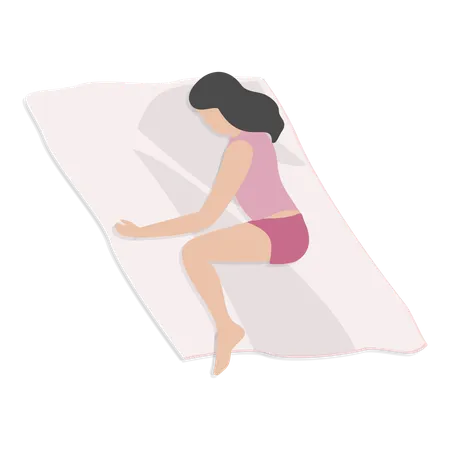 Mujer durmiendo posa  Ilustración