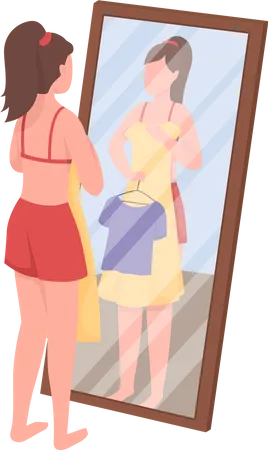 Mujer eligiendo ropa  Ilustración