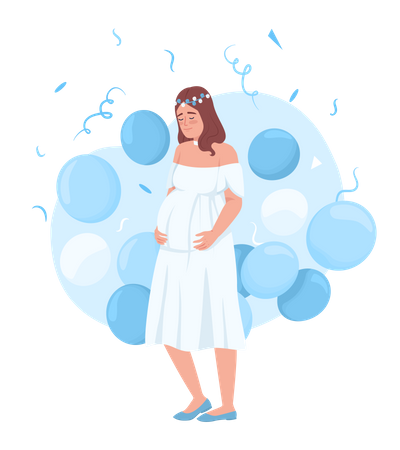 Mujer embarazada feliz  Ilustración