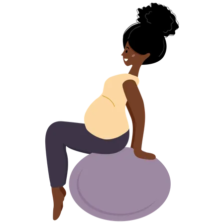 Mujer embarazada haciendo ejercicio  Ilustración