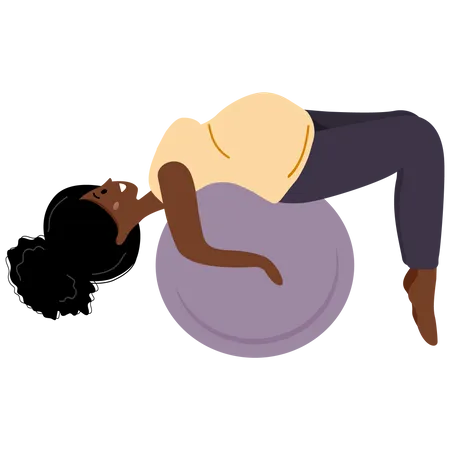Mujer embarazada haciendo ejercicio  Ilustración