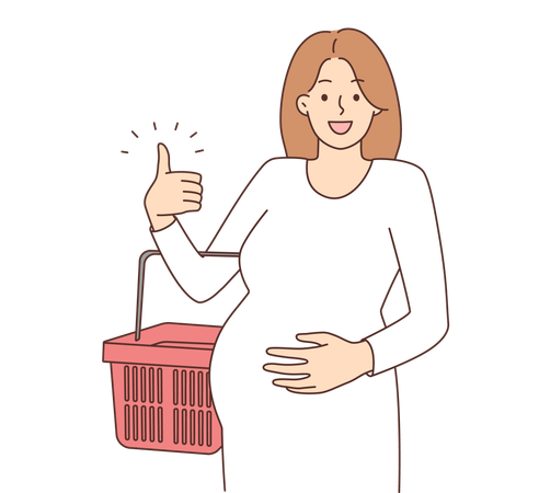 Mujer embarazada saliendo  Ilustración