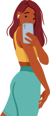 Mujer en el gimnasio captura el momento de fitness  Illustration