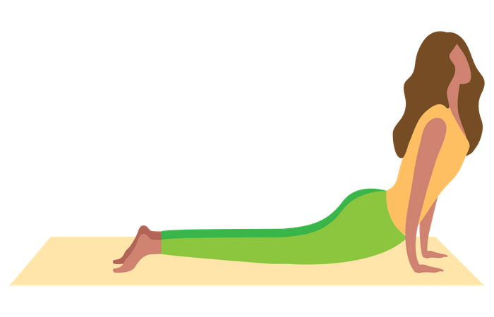 Mujer en forma haciendo yoga  Ilustración