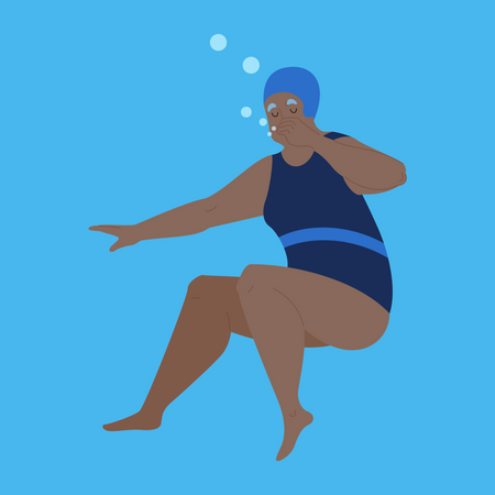 Mujer en la piscina  Ilustración