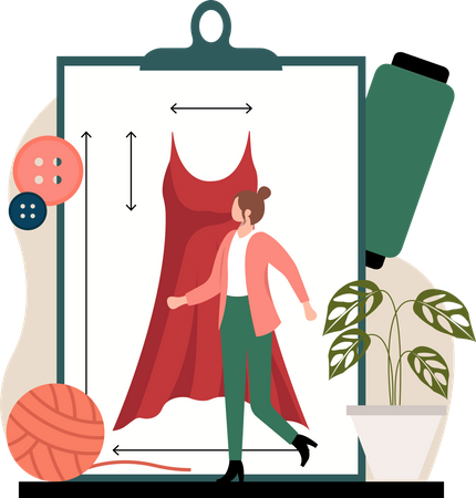 Mujer en estudio de moda  Ilustración