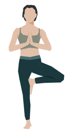 Mujer en pose de yoga  Ilustración