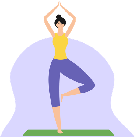 Mujer en pose de yoga  Ilustración