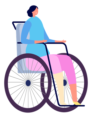Mujer en silla de ruedas  Ilustración