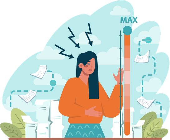 Mujer en tension  Ilustración