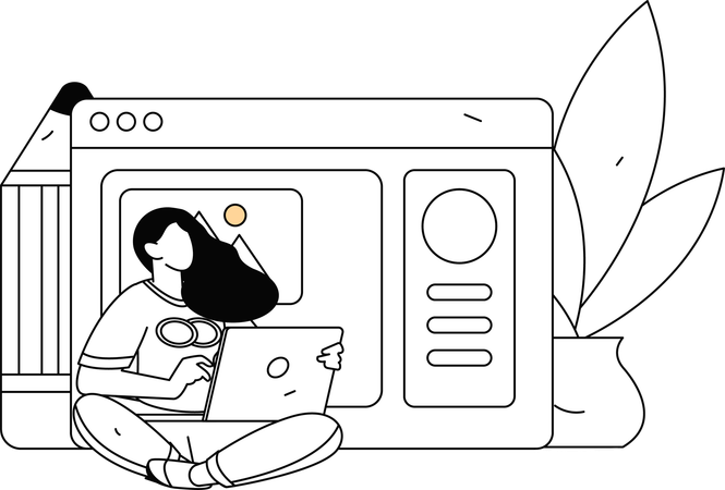 Mujer haciendo una reunión de negocios digital  Ilustración