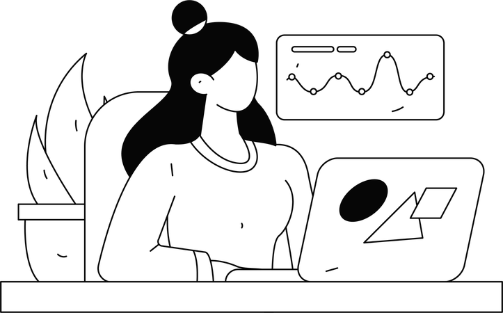 Mujer haciendo una reunión de negocios digital  Ilustración