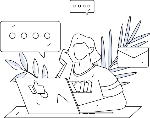 Mujer haciendo una reunión de negocios digital  Ilustración