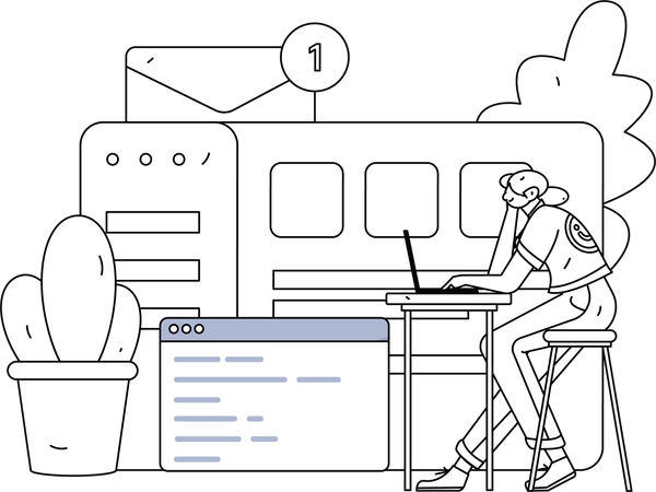 Mujer haciendo una reunión de negocios digital  Ilustración