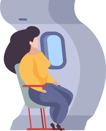 Mujer en vuelo  Ilustración