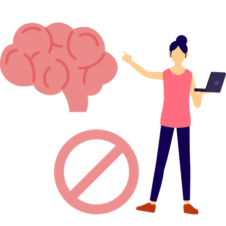 La mujer está estresada mentalmente  Ilustración