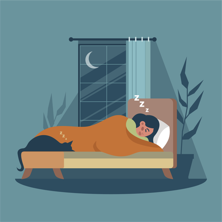 La mujer esta durmiendo  Ilustración